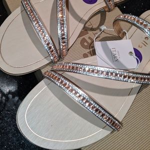 Mariella Shoes - Mariella Rose gold and crystals slip on Sandals Mariella Shoes - Mariella Rose gold and crystals slip on Sandals